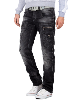 Cipo & Baxx Herren Jeans CD296 Schwarz W38/L32