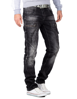 Cipo & Baxx Herren Jeans CD296 Schwarz W38/L32