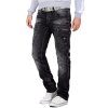 Cipo & Baxx Regular Fit Jeans Herren Stonewashed  CD296 Black W40/L32