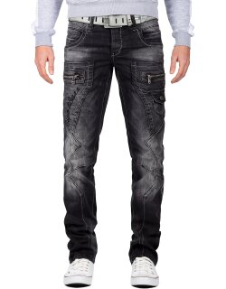 Cipo & Baxx Regular Fit Jeans Herren Stonewashed  CD296 Black W38/L34