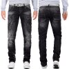 Cipo & Baxx Regular Fit Jeans Herren Stonewashed  CD296 Black W42/L34