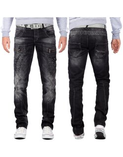 Cipo & Baxx Herren Jeans CD296 Schwarz W44/L36
