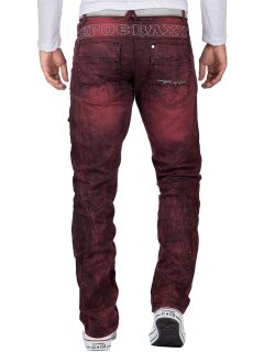 Cipo & Baxx Herren Jeans CD296 Bordeaux W40/L30