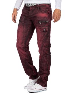 Cipo & Baxx Herren Jeans CD296 Bordeaux W40/L30
