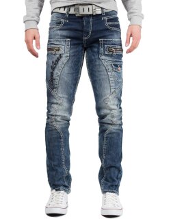 Cipo & Baxx Regular Fit Jeans Herren Stonewashed  CD296 Blue W36/L32