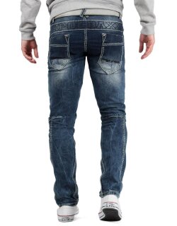 Cipo & Baxx Regular Fit Jeans Herren Stonewashed  CD296 Blue W36/L32