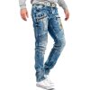 Cipo & Baxx Regular Fit Jeans Herren Stonewashed CD293 Blue W36/L32
