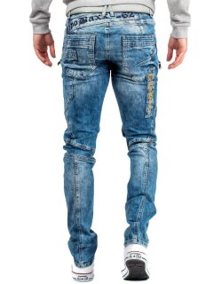 Cipo & Baxx Regular Fit Jeans Herren Stonewashed CD293 Blue W38/L32