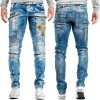 Cipo & Baxx Regular Fit Jeans Herren Stonewashed CD293 Blue W38/L32