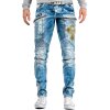 Cipo & Baxx Regular Fit Jeans Herren Stonewashed CD293 Blue W36/L34