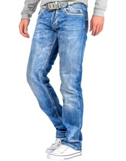 Cipo & Baxx regular fit Jeans Herren Stonewashed C0595 Blue W29/L30