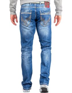Cipo & Baxx regular fit Jeans Herren Stonewashed C0595 Blue W32/L32