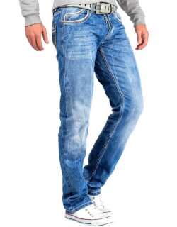 Cipo & Baxx regular fit Jeans Herren Stonewashed C0595 Blue W32/L32