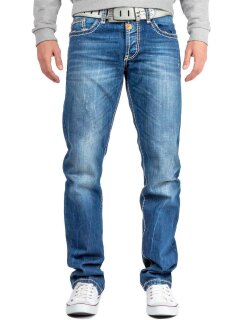 Cipo & Baxx Regular Fit Jeans Herren Stonewashed  C0688 Blue W38/L34