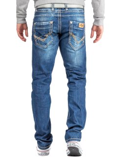 Cipo & Baxx Regular Fit Jeans Herren Stonewashed  C0688 Blue W38/L34