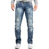 Cipo & Baxx Regular Fit Jeans Herren Stonewashed  C0751 Blue W34/L32