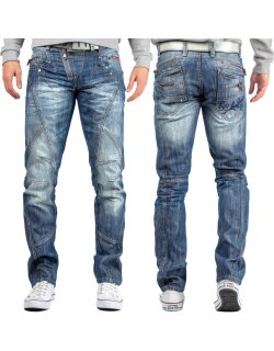 Cipo & Baxx Regular Fit Jeans Herren Stonewashed  C0751 Blue W36/L32