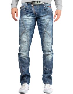 Cipo & Baxx Regular Fit Jeans Herren Stonewashed  C0751 Blue W36/L32