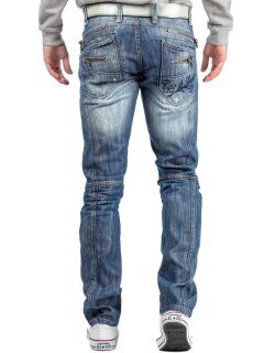 Cipo & Baxx Regular Fit Jeans Herren Stonewashed  C0751 Blue W36/L32