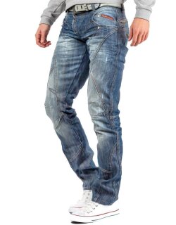 Cipo & Baxx Regular Fit Jeans Herren Stonewashed  C0751 Blue W36/L32