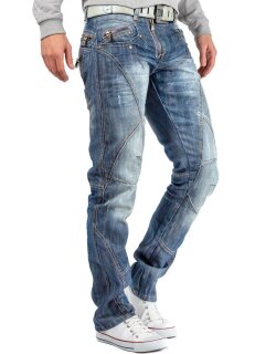 Cipo & Baxx Regular Fit Jeans Herren Stonewashed  C0751 Blue W36/L32