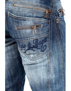 Cipo & Baxx Regular Fit Jeans Herren Stonewashed  C0751 Blue W36/L32
