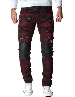 Cipo & Baxx slim fit Jeans Herren Stonewashed CD481 Bordeaux W46/L32