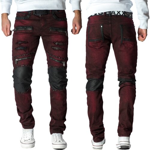 Cipo & Baxx Herren Jeans CD481 Bordeaux W48/L36