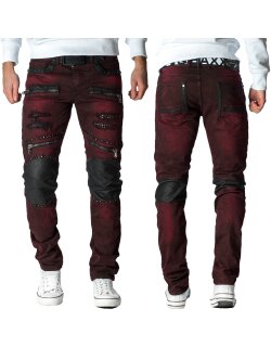 Cipo & Baxx Herren Jeans CD481 Bordeaux W48/L36