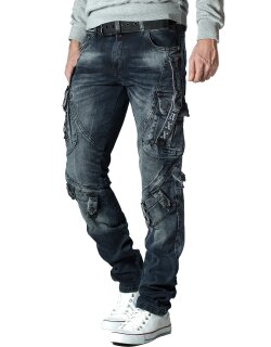 Cipo & Baxx regular fit Jeans Herren Stonewashed CD440 Blue W40/L36