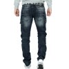 Cipo & Baxx regular fit Jeans Herren Stonewashed CD440 Blue W40/L36