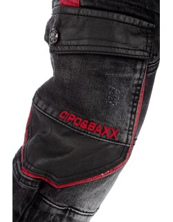 Cipo & Baxx straight fit Jeans Herren Stonewashed CD561 Black W46/L34