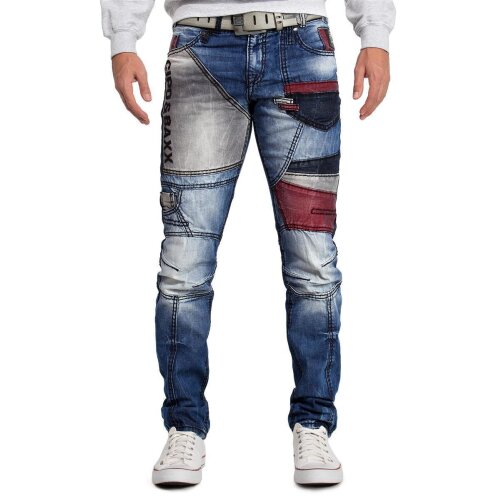 Cipo & Baxx bequem Jeans Herren Stonewashed CD574 Blue W40