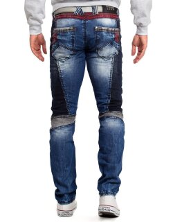 Cipo & Baxx bequem Jeans Herren Stonewashed CD574 Blue W40