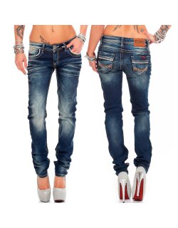 Cipo & Baxx Damen Jeans WD256 Blau W30/L30