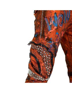 Cipo & Baxx straight fit Jeans Herren Stonewashed CD634 Orange W38/L32