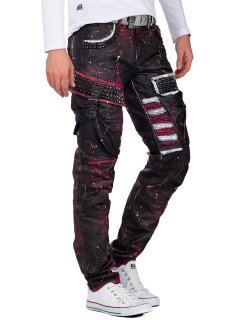 Cipo & Baxx straight fit Jeans Herren Mid Waist CD636 Bordeaux W30/L32
