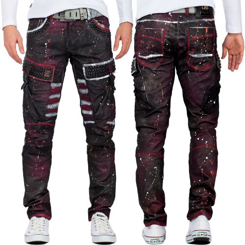 Cipo & Baxx Herren Jeans CD636 Bordeaux W34/L32