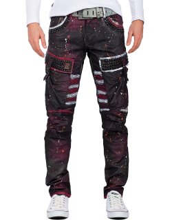 Cipo & Baxx straight fit Jeans Herren Mid Waist CD636 Bordeaux W34/L32