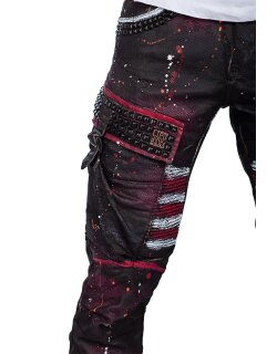 Cipo & Baxx straight fit Jeans Herren Mid Waist CD636 Bordeaux W34/L32