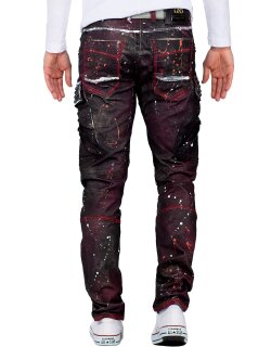 Cipo & Baxx straight fit Jeans Herren Mid Waist CD636 Bordeaux W40/L34