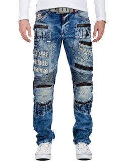 Cipo & Baxx slim fit Jeans Herren Stonewashed CD637 Blue W29/L32