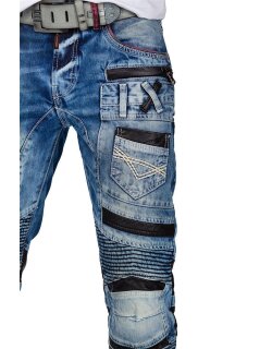 Cipo & Baxx straight fit Jeans Herren Stonewashed CD637 Blue