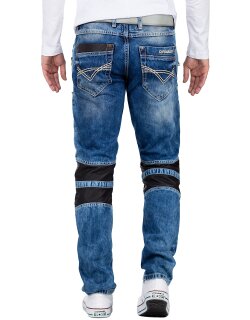 Cipo & Baxx straight fit Jeans Herren Stonewashed CD637 Blue