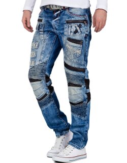 Cipo & Baxx straight fit Jeans Herren Stonewashed CD637 Blue