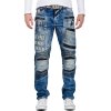 Cipo & Baxx slim fit Jeans Herren Stonewashed CD637 Blue W40/L34