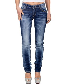 Cipo & Baxx Damen Jeans WD433 Blau W26/L32
