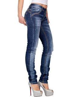 Cipo & Baxx Damen Jeans WD433 Blau W26/L32