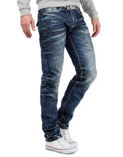 Cipo & Baxx regular fit Jeans Herren Stonewashed CD328 Blue W32