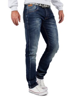 Cipo & Baxx Regular Fit Jeans Herren Stonewashed CD186A Blue W34/L30
